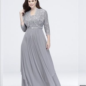 R & M Richards Lace and Sequin Jacket Dress